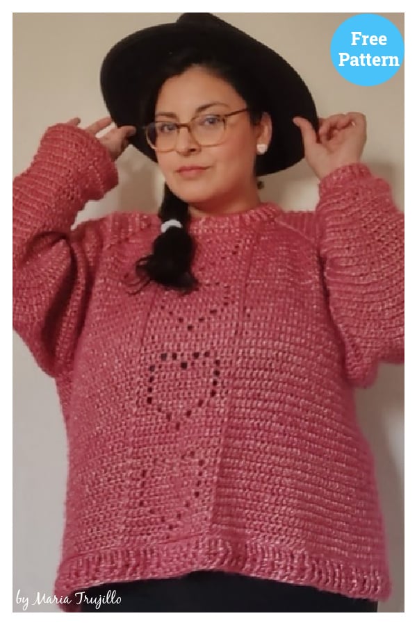 Candy Heart Sweater Free Crochet Pattern