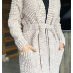 Cardigan with Pockets and Belt Crochet Pattern