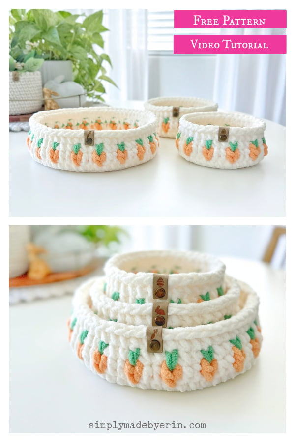 Carrot Basket Free Crochet Pattern and Video Tutorial