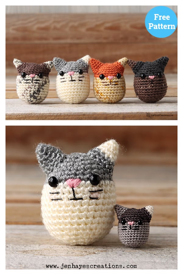 Cat Egg Amigurumi Free Crochet Pattern