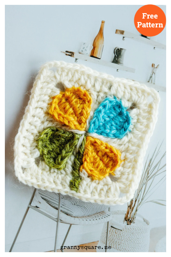 Clover Granny Square Free Crochet Pattern