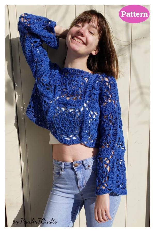 Cornflower Lace Sweater Crochet Pattern