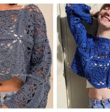 Cornflower Lace Sweater Crochet Pattern