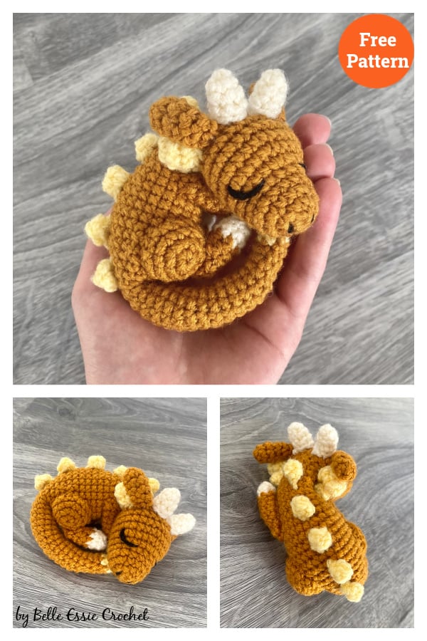 Curled Up Sleeping Dragon Free Crochet Pattern