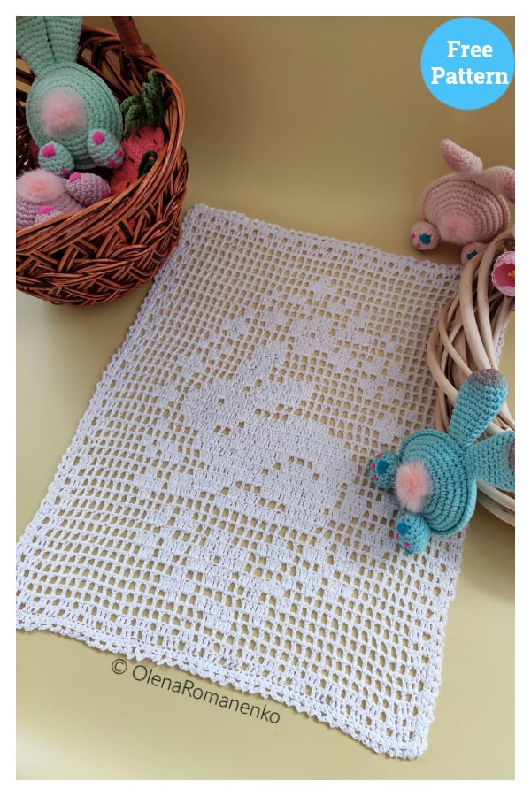 Easter Napkin Rabbit Free Crochet Pattern