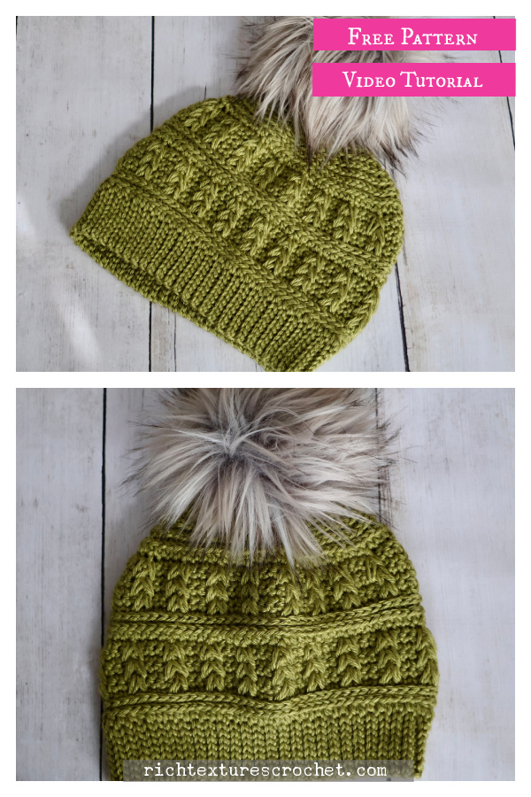 Field Beanie Free Crochet Pattern and Video Tutorial 