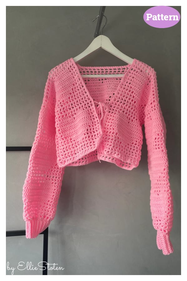 Filet Heart Cardigan Crochet Pattern