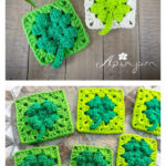Four Leaf Clover Granny Square Crochet Pattern