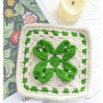 Four Leaf Clover Granny Square Free Crochet Pattern and Video Tutorial