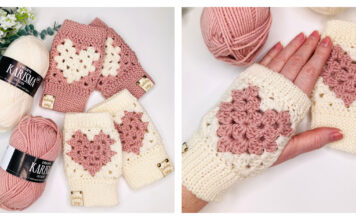 Granny's Sweetheart Gloves Free Crochet Pattern and Video Tutorial