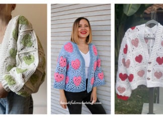 Heart Granny Square Sweater Crochet Patterns