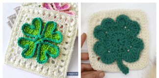 Leaf Clover Granny Square Crochet Patterns