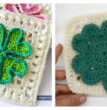 Leaf Clover Granny Square Crochet Patterns