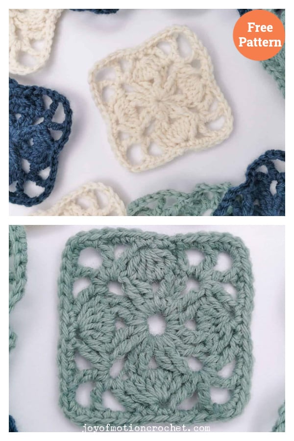 Leaf Clover Granny Square Free Crochet Pattern