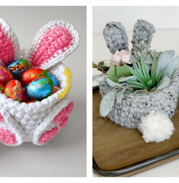 Mini Easter Bunny Basket Crochet Patterns