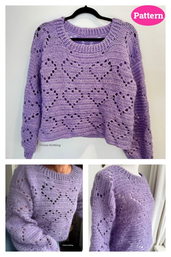 Mohair Heart Sweater Valentine Crochet Pattern