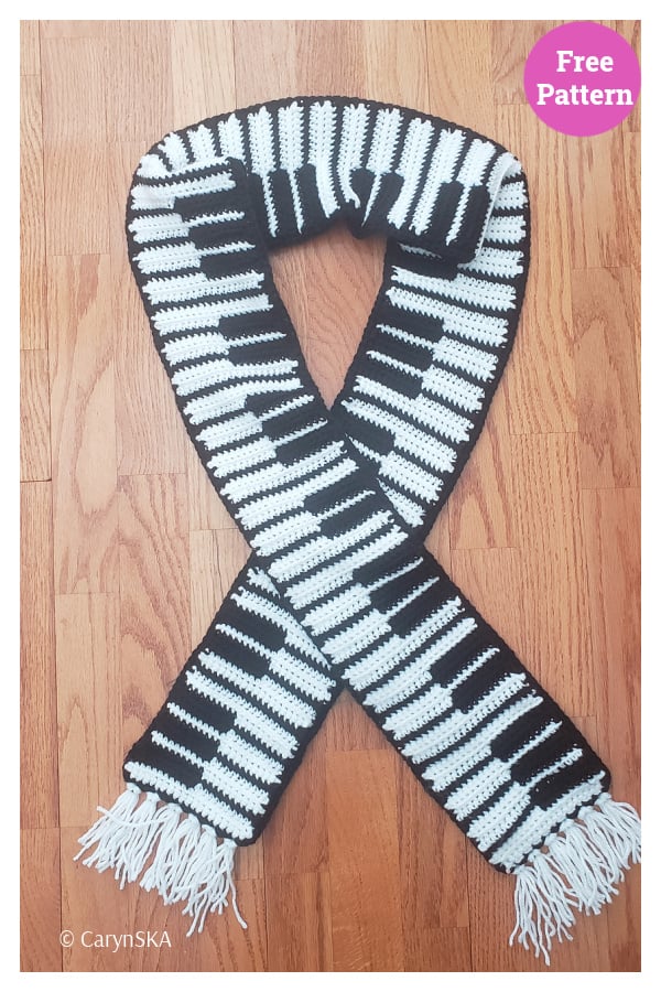 Piano Key Scarf Free Crochet Pattern