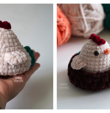 Pocket Chicken Family Crochet Pattern and Video Tutorial