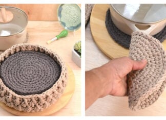 Trivet Set With Basket Free Crochet Pattern