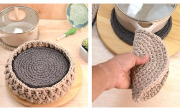 Trivet Set With Basket Free Crochet Pattern