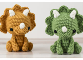 Trixie the Triceratops Amigurumi Free Crochet Pattern