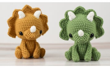 Trixie the Triceratops Amigurumi Free Crochet Pattern