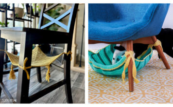 Under Chair Cat Hammock Free Crochet Patterns
