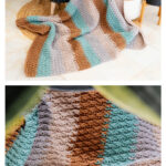 Alpine Stitch Textured Blanket Free Crochet Pattern