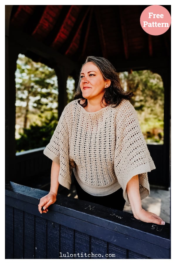 Angelica Wide Sleeve Sweater Free Crochet Pattern