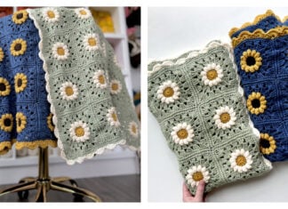 Daisy Granny Square Blanket Free Crochet Pattern and Video Tutorial