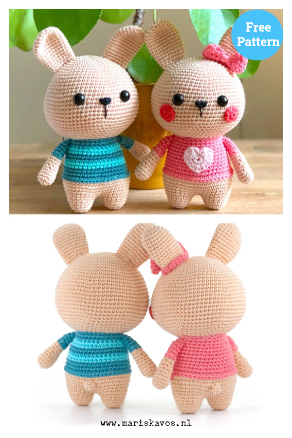 Easter Bunnies Amigurumi Free Crochet Pattern