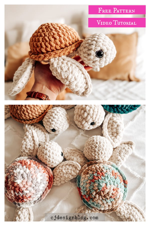 Fred The Sea Turtle Amigurumi Free Crochet Pattern and Video Tutorial