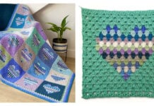 Heart Block Blanket Free Crochet Pattern