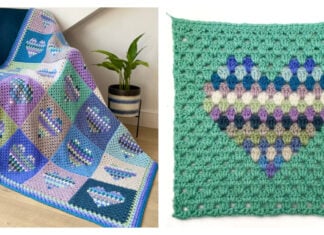 Heart Block Blanket Free Crochet Pattern