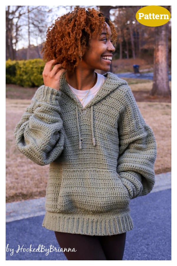 Hoodie with Front Pocket Crochet Pattern