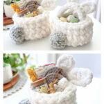 Jumbo Bunny Basket Free Crochet Pattern and Video Tutorial