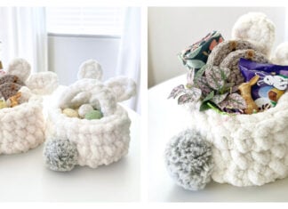 Jumbo Bunny Basket Free Crochet Pattern and Video Tutorial