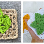Leaf Granny Square Block Crochet Patterns