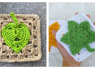 Leaf Granny Square Block Crochet Patterns