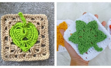 Leaf Granny Square Block Crochet Patterns