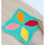 Leaf Granny Square Free Crochet Pattern and Video Tutorial