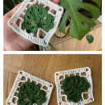 Monstera Leaf Granny Square Crochet Pattern and Video Tutorial