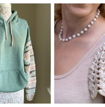 Add Crochet Sleeves to Fabric Clothes Free Patterns