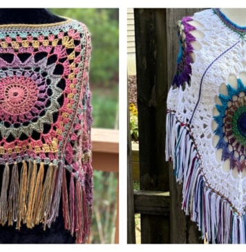 Celestial Sol Poncho Free Crochet Pattern