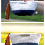 Colour Block Makeup Bag Free Crochet Pattern