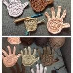 Hand Motif Applique Free Crochet Pattern