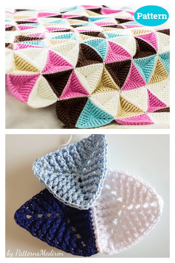 3D Triangle Blanket Crochet Pattern