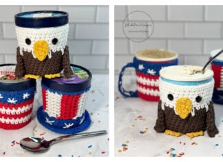 Americana Ice Cream Cozies Free Crochet Pattern