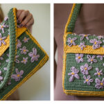 Embroidered Flower Bag Free Crochet Pattern