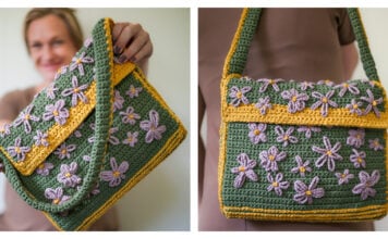 Embroidered Flower Bag Free Crochet Pattern